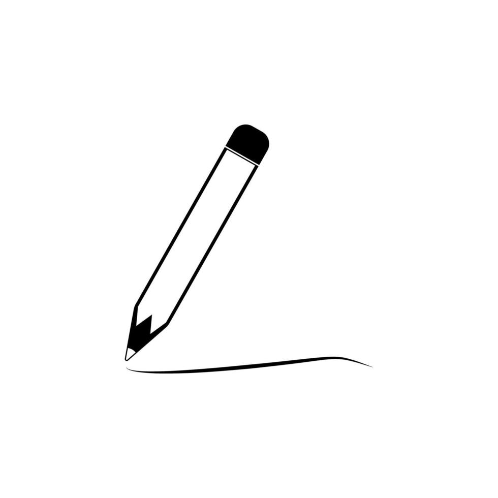 Bleistift mit ein Linie Vektor Symbol Illustration