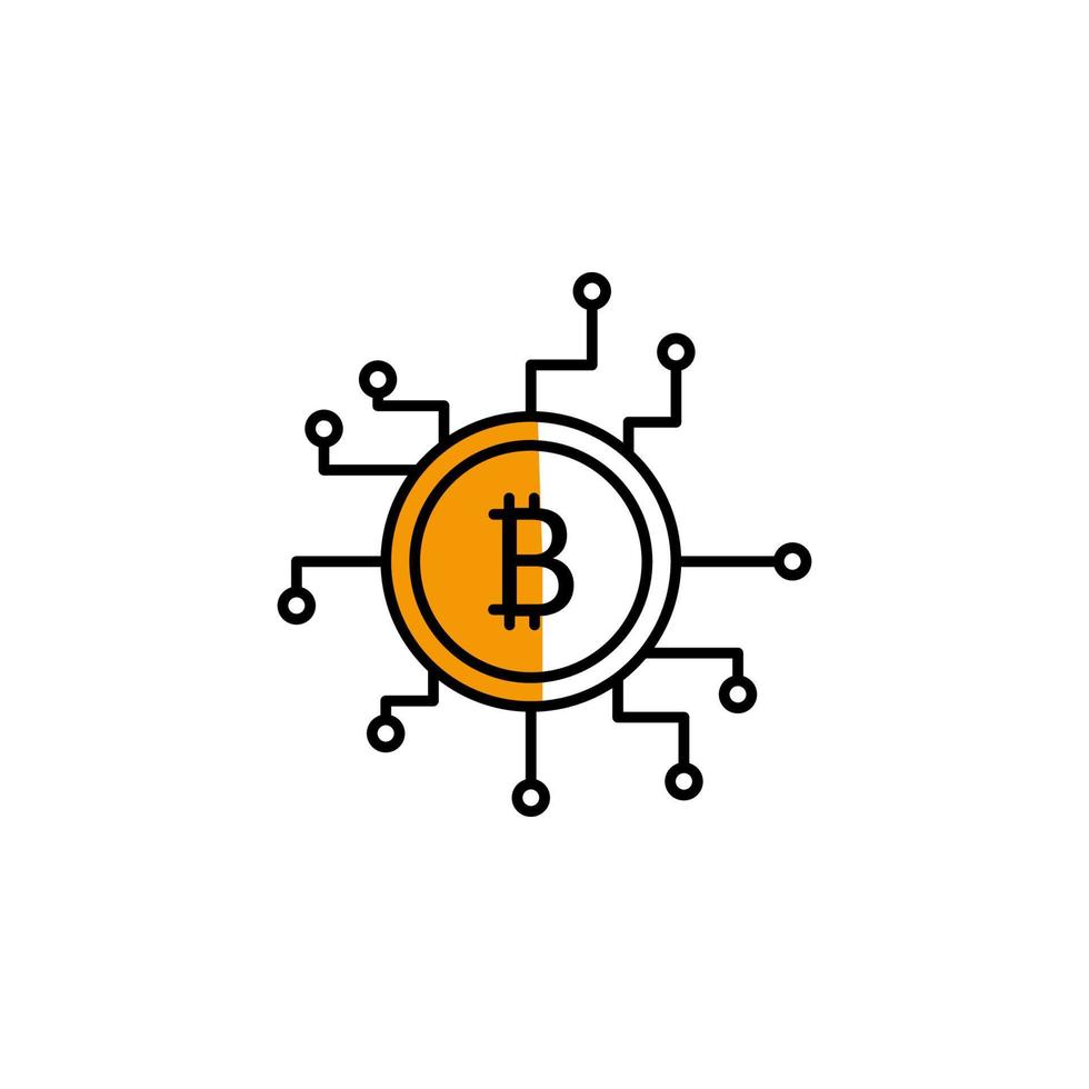 bitcoin, kryptovaluta, pengar, finansiera vektor ikon illustration