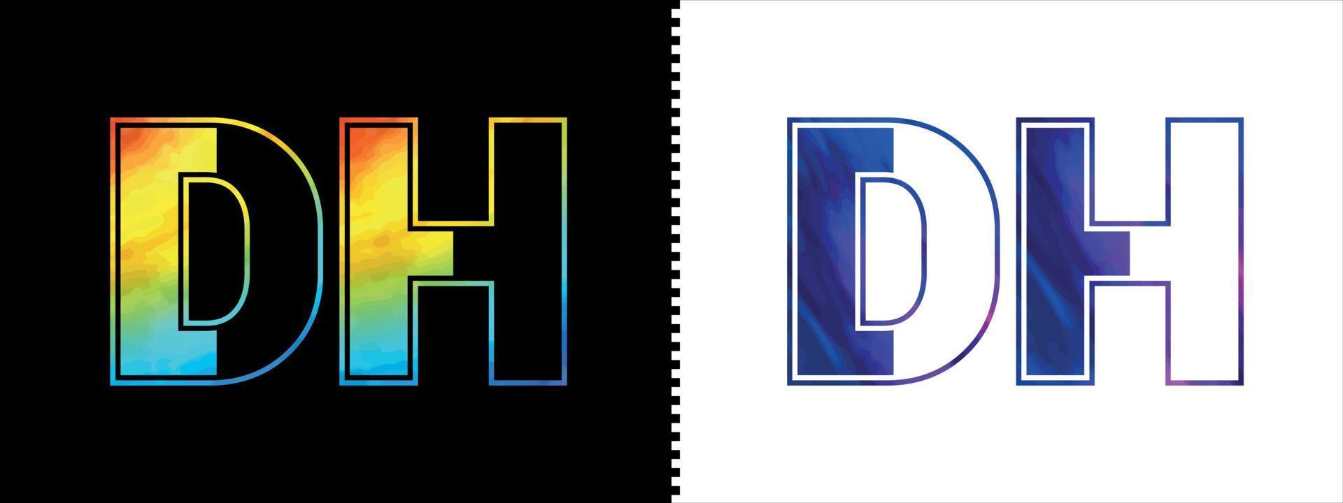 brev dh logotyp design vektor mall. kreativ modern lyxig logotyp för företags- företag identitet