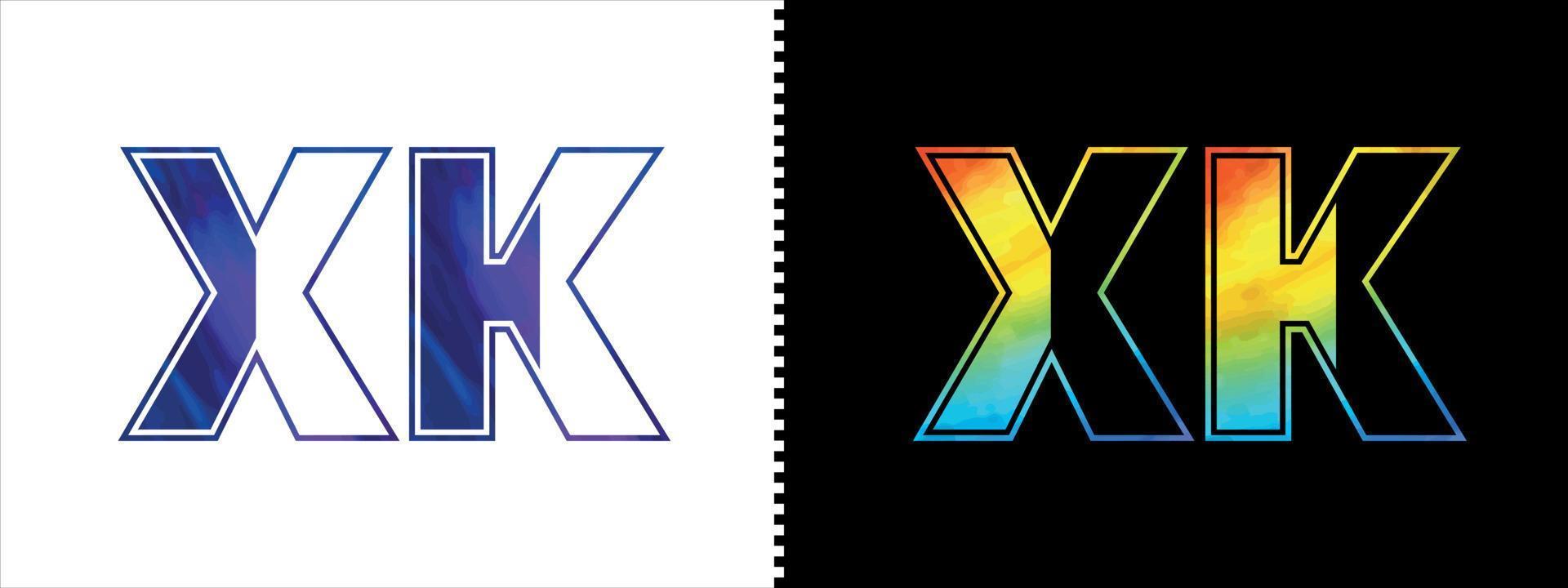 brev xk logotyp design vektor mall. kreativ modern lyxig logotyp för företags- företag identitet