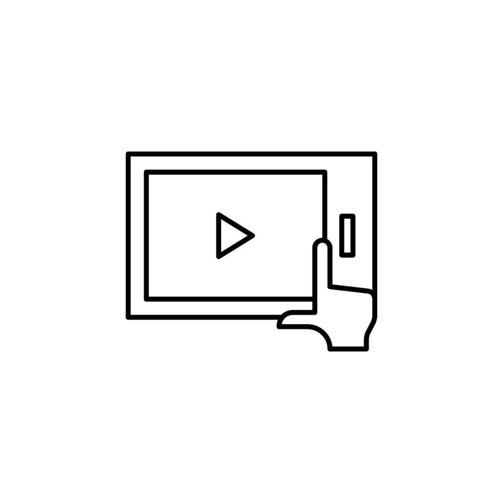 spielen, Tablette, berühren, Video Vektor Symbol Illustration