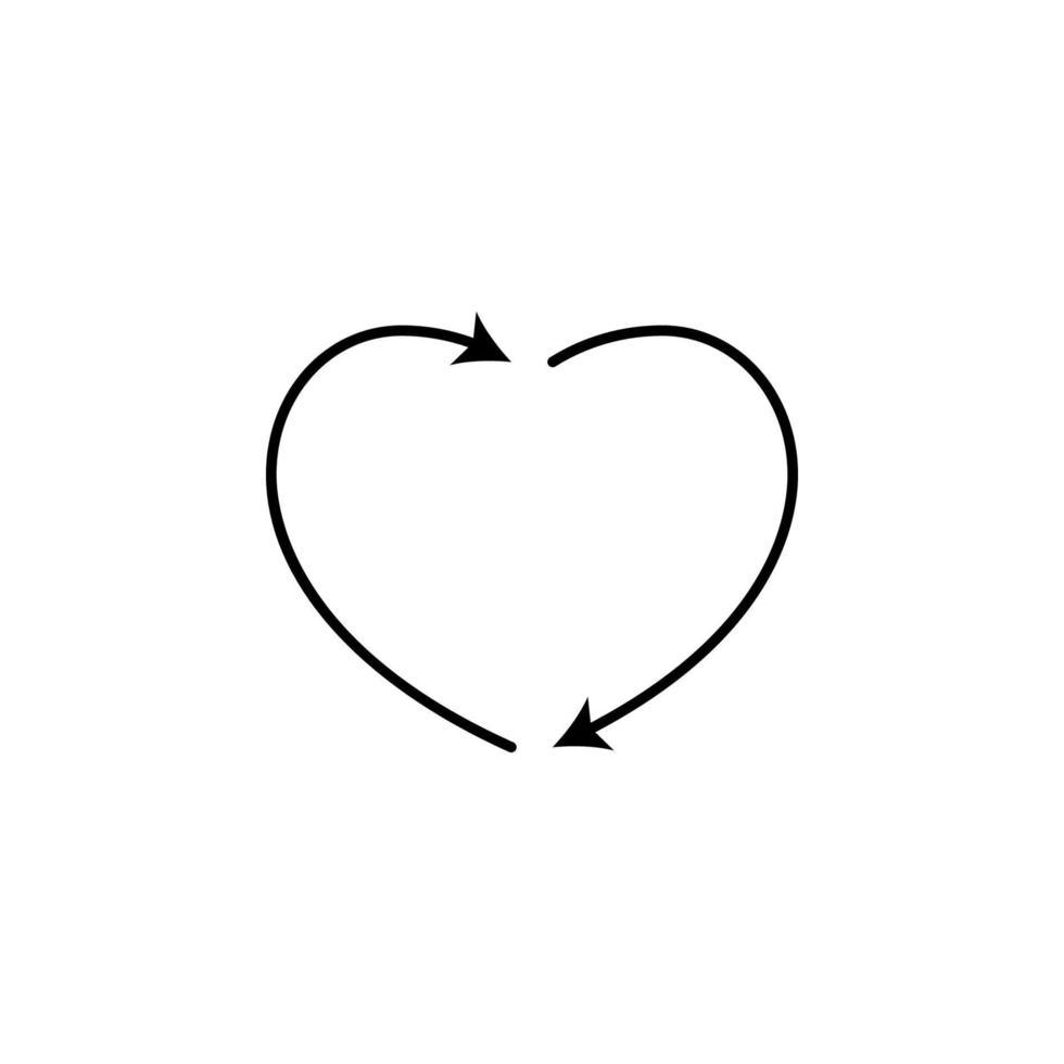 Herz fließen Vektor Symbol Illustration