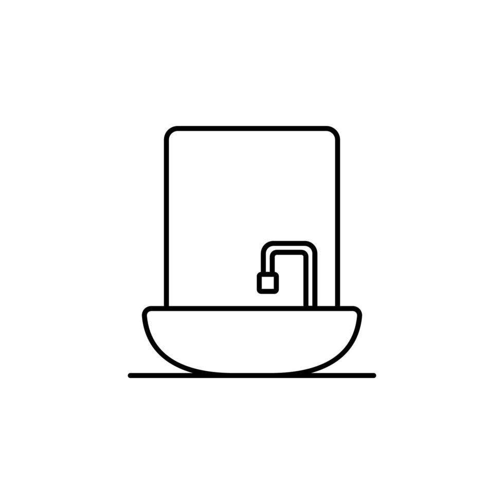 Badezimmer mit Dusche Vektor Symbol Illustration