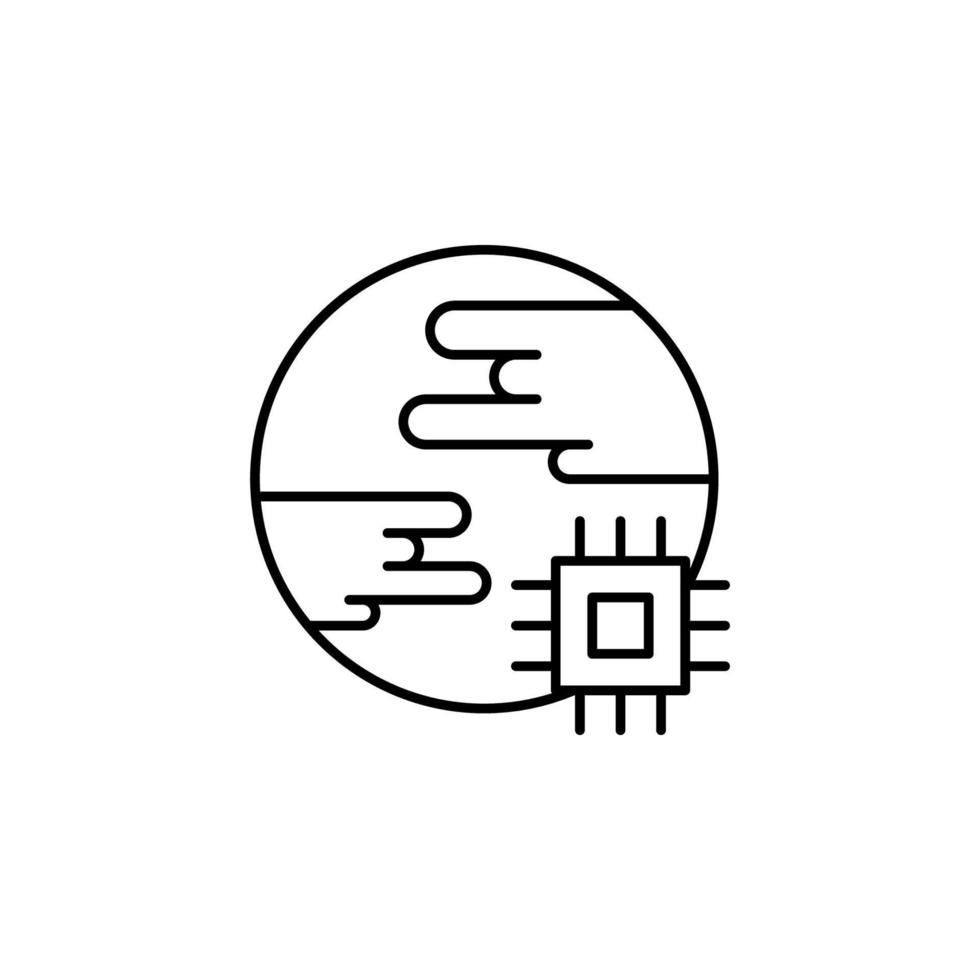Planet Technologie, Chip Vektor Symbol Illustration