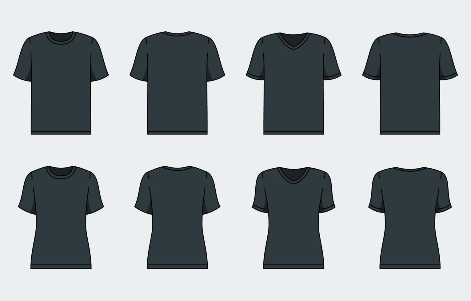Gliederung schwarz T-Shirt spotten oben vektor