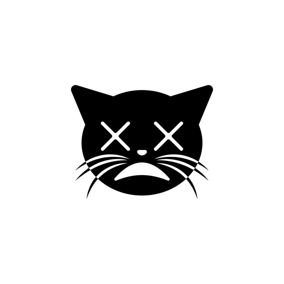 schwindlig Gesicht Katze Vektor Symbol Illustration