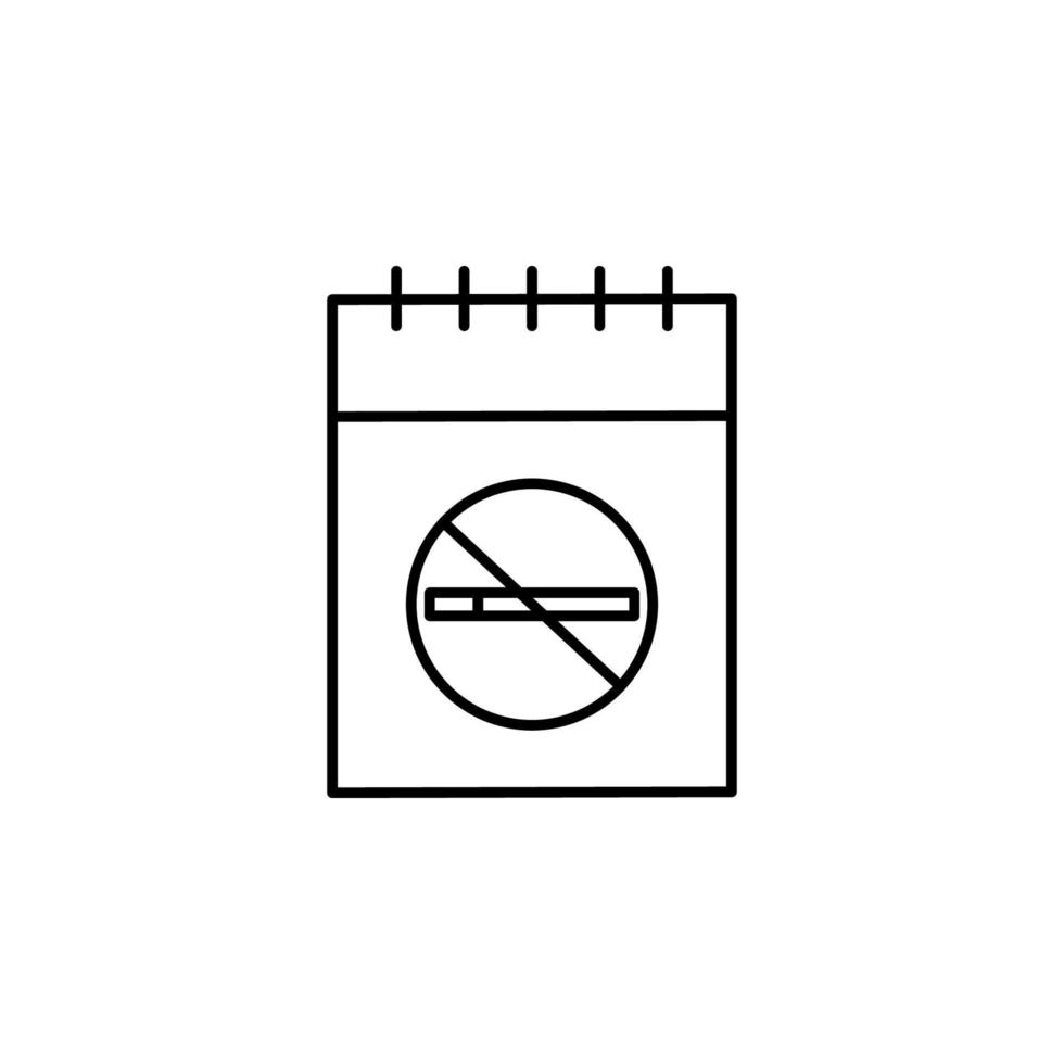 Nein Rauchen, Datum, Nein Rauch, Kalender Vektor Symbol Illustration