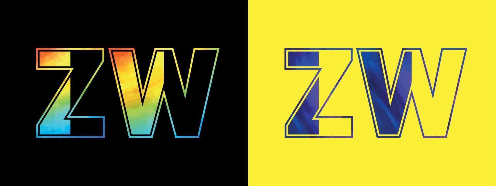 brev zw logotyp design vektor mall. kreativ modern lyxig logotyp för företags- företag identitet
