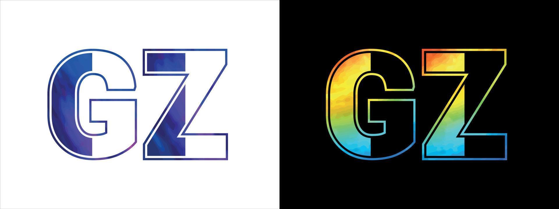 första brev gz logotyp ikon vektor design mall. premie lyxig logotyp för företags- företag identitet