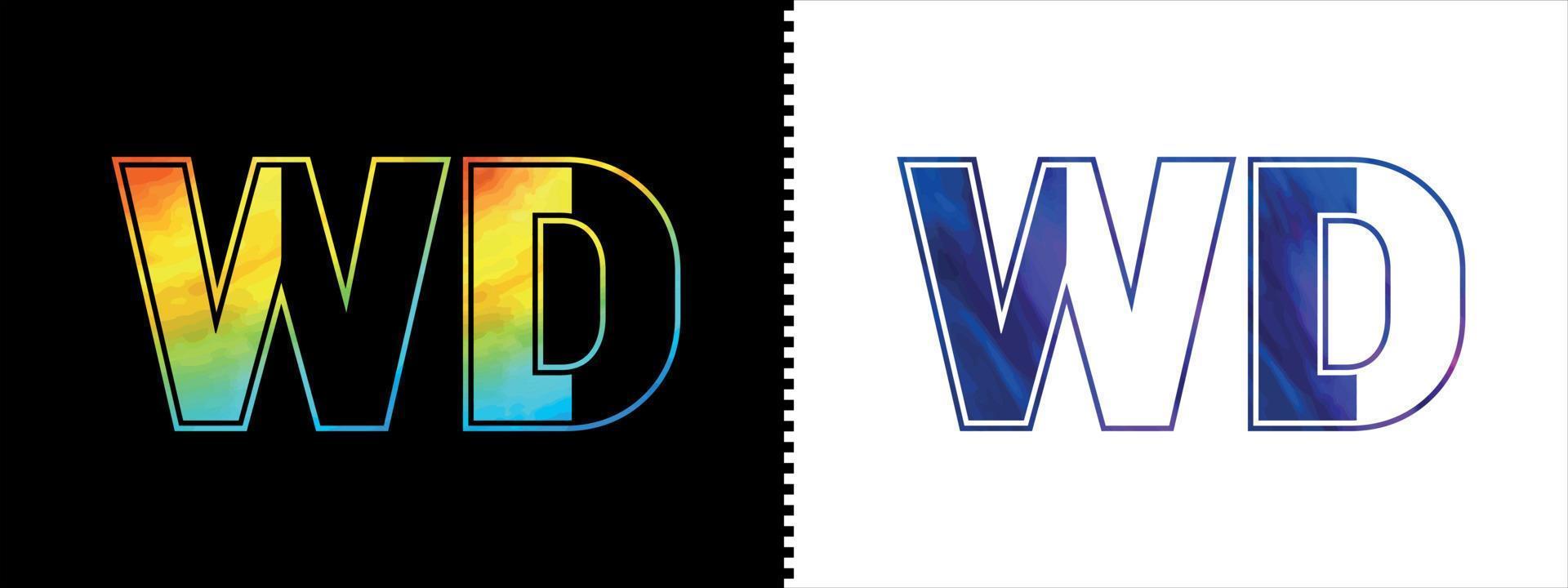 brev wd logotyp design vektor mall. kreativ modern lyxig logotyp för företags- företag identitet