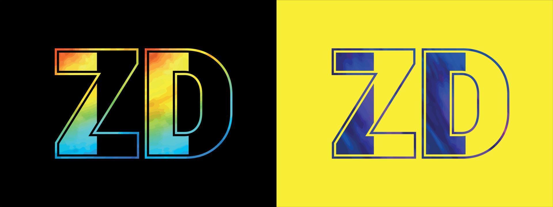 brev zd logotyp design vektor mall. kreativ modern lyxig logotyp för företags- företag identitet