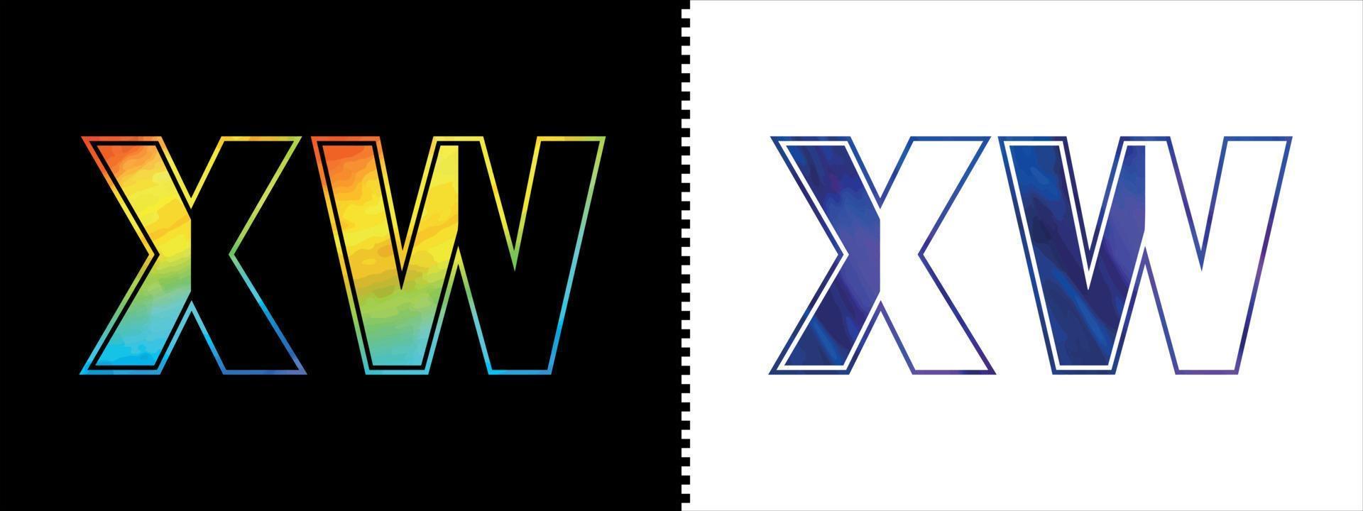 unik xw brev logotyp ikon vektor mall. premie eleganta alfabet logotyp design för företags- företag