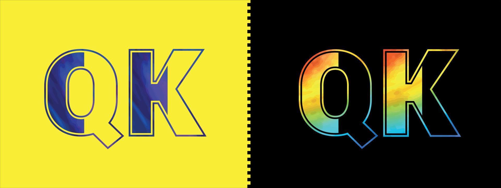 Brief qk Logo Design Vektor Vorlage. kreativ modern luxuriös Logo zum korporativ Geschäft Identität