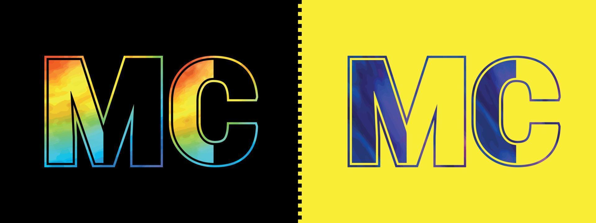 första brev mc logotyp ikon vektor design mall. premie lyxig logotyp för företags- företag identitet