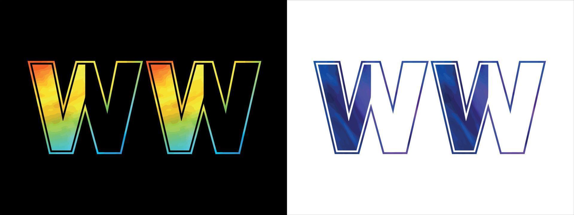 första brev ww logotyp ikon vektor design mall. premie lyxig logotyp för företags- företag identitet