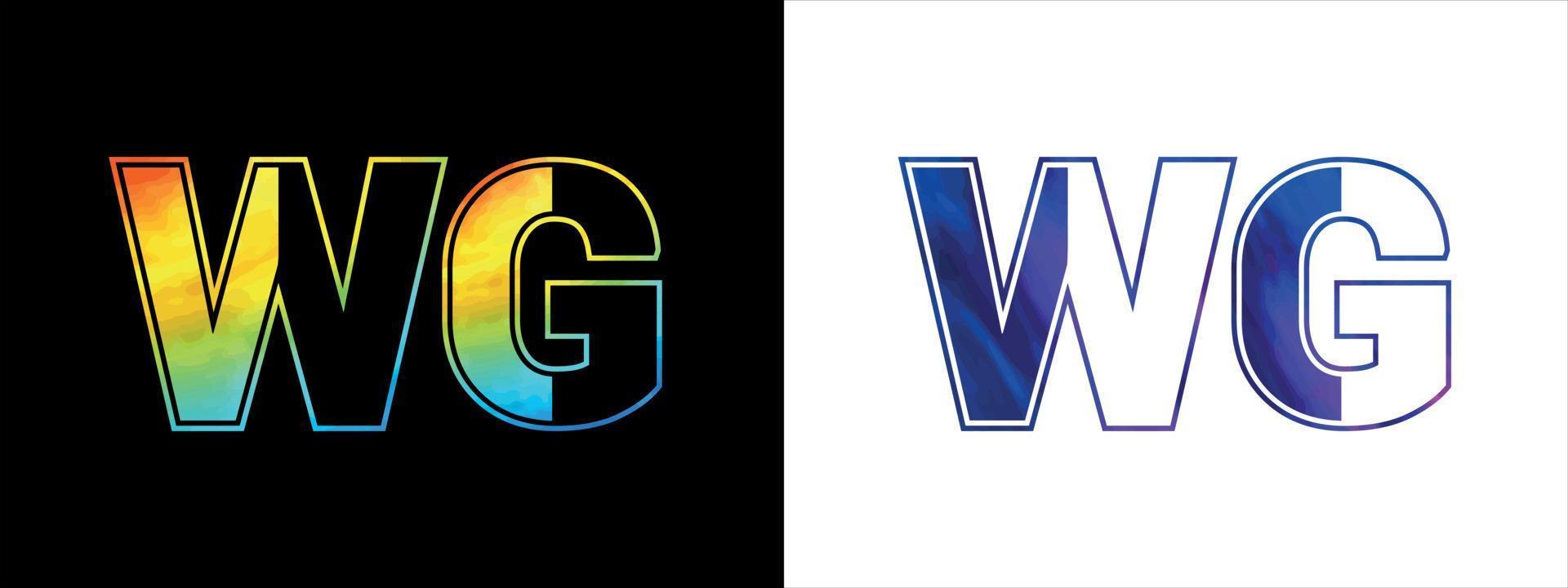 brev wg logotyp design vektor mall. kreativ modern lyxig logotyp för företags- företag identitet
