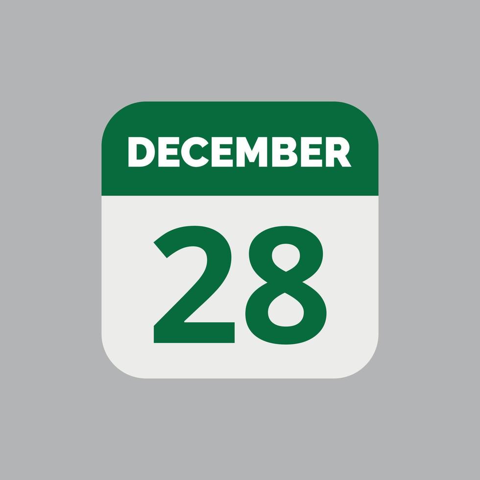 28 december kalenderdatum ikon vektor