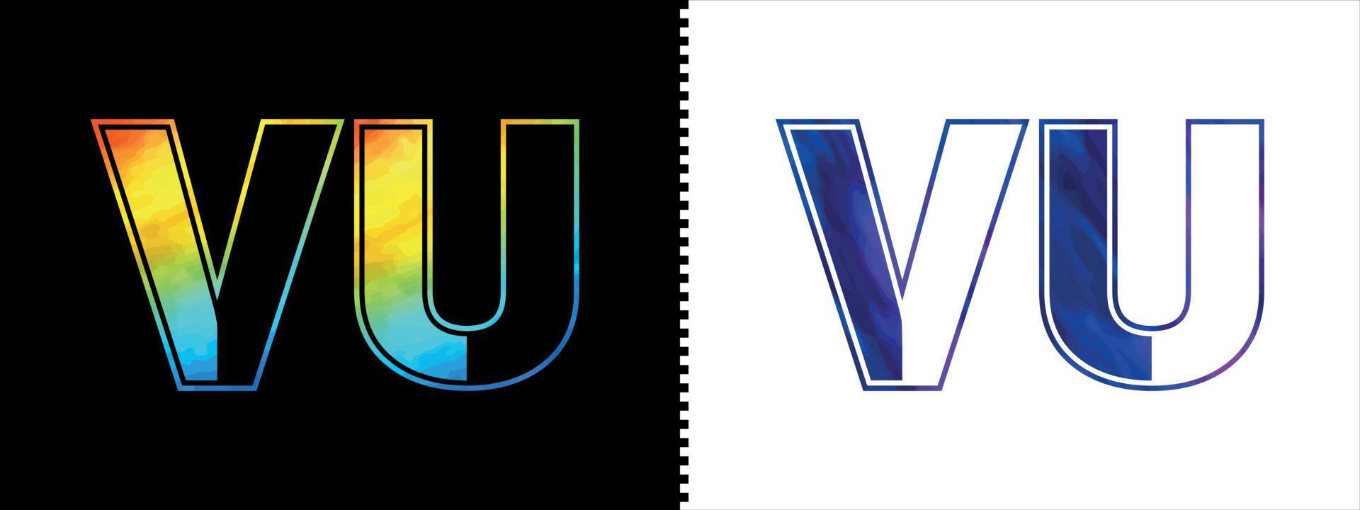 unik vu brev logotyp ikon vektor mall. premie eleganta alfabet logotyp design för företags- företag
