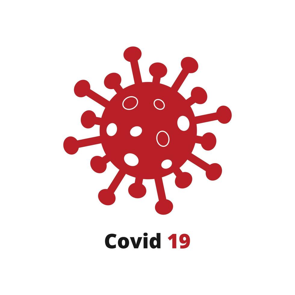 röd covid 19 på vit bakgrund. ny coronavirus covid 19 ncov - vektor