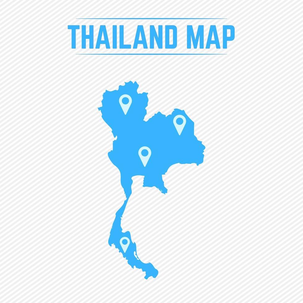 Thailand einfache Karte mit Kartensymbolen vektor