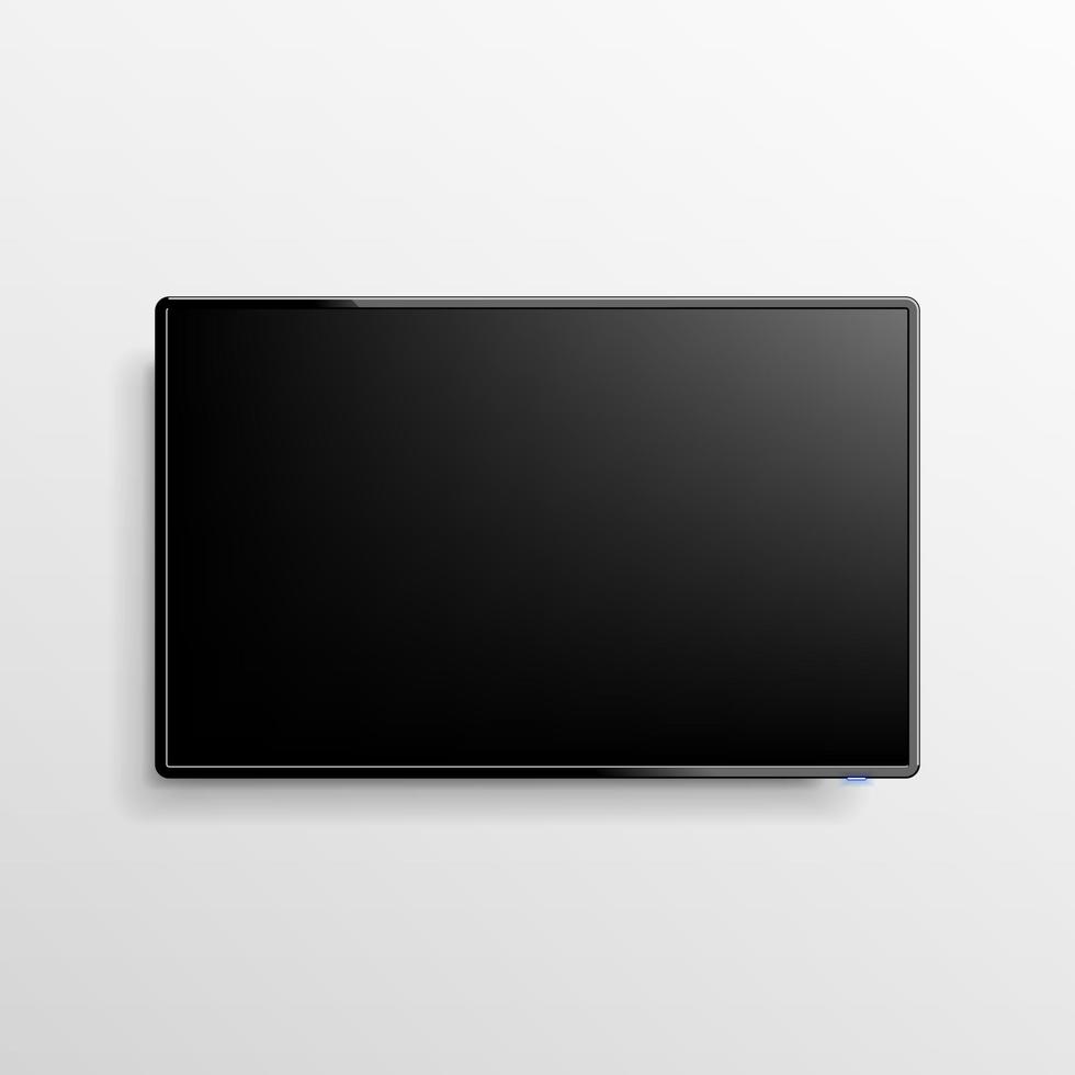realistisk vit TV skärm. tom led övervaka. 3d dator. de layout för de design. plasma panel mall. lcd visa. Allt element är isolerade.eps 10. vektor