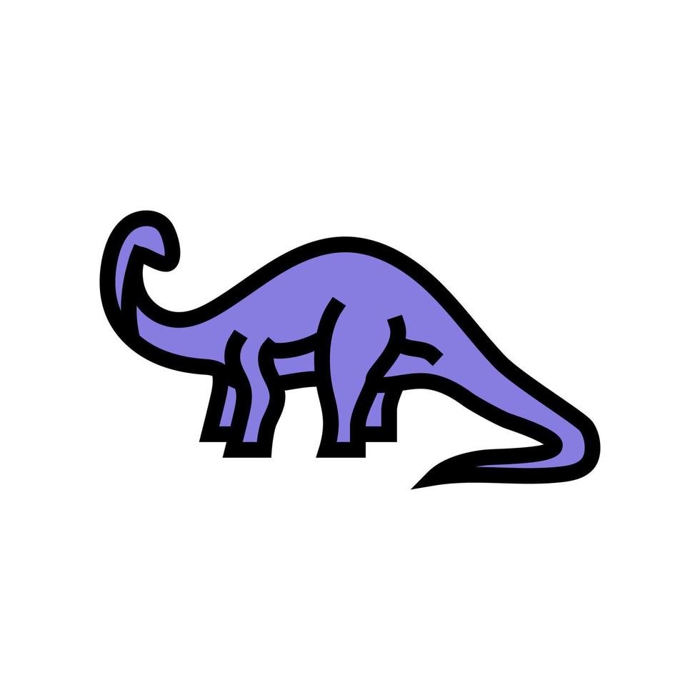 Diplodocus Dinosaurier Tier Farbe Symbol Vektor Illustration