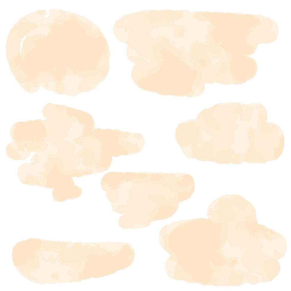 Aquarell Beige Stelle einstellen vektor