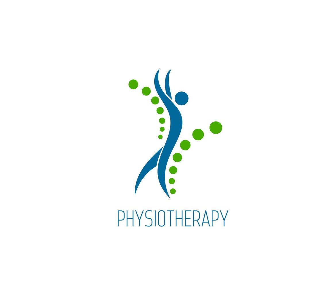 Physiotherapie Symbol, Rücken zurück Schmerz, Körper Gesundheit vektor