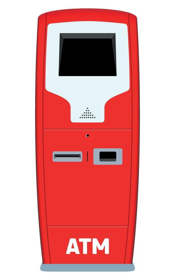 einfach Vektor Geldautomat im rot Farbe