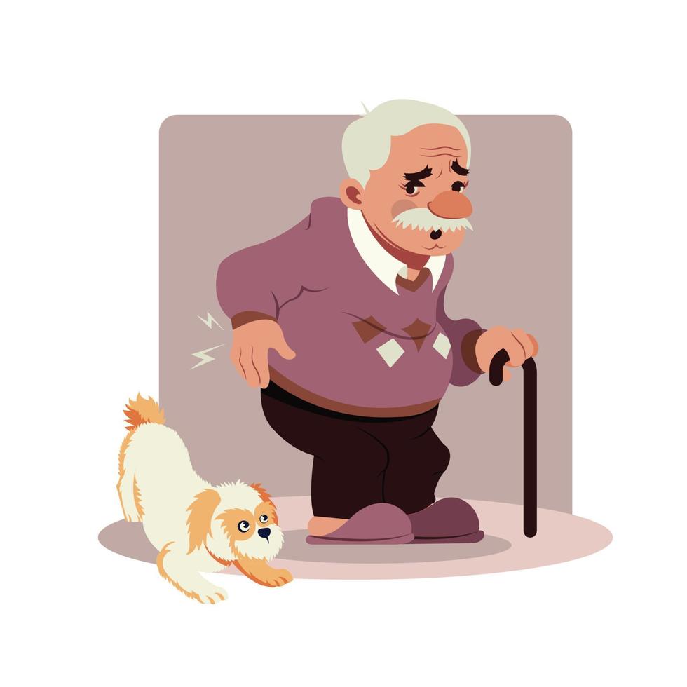 Großvater mit Hund vektor