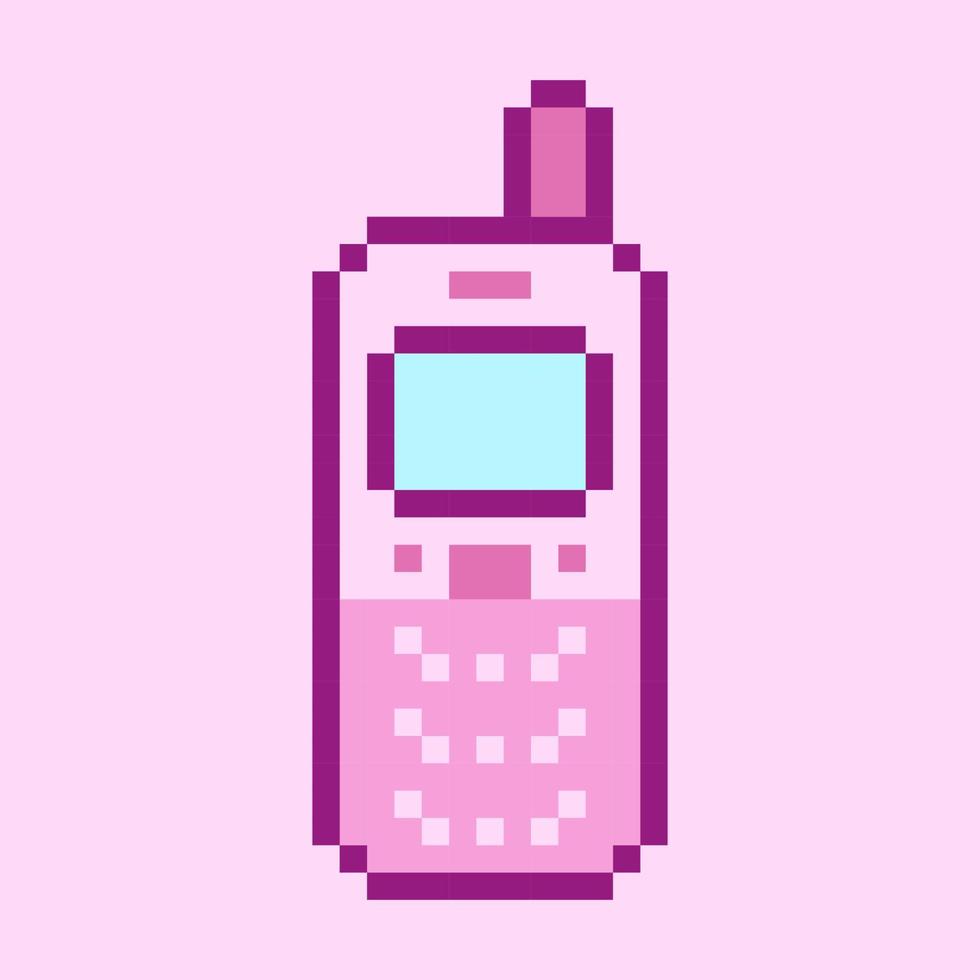 y2k Pixel Telefon, Nostalgie, 2000er 1990er, modisch, glamourös Vektor Illustration