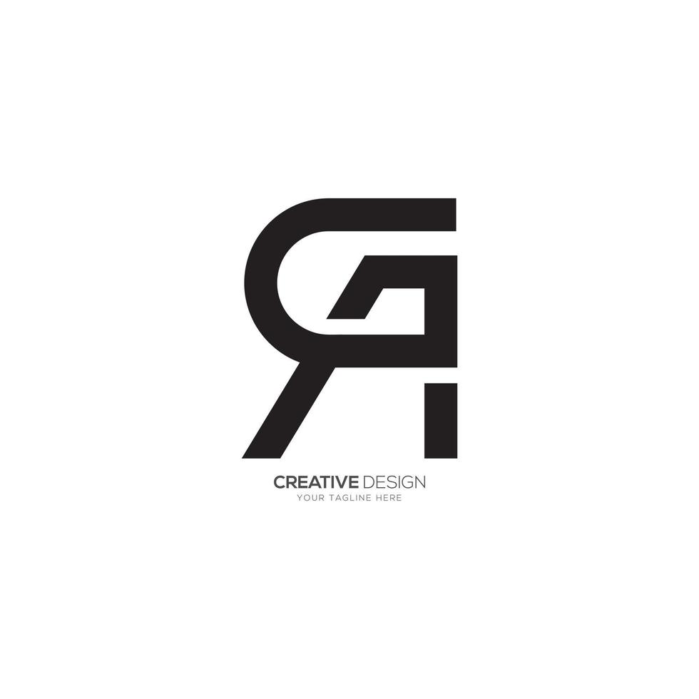 brev g r unik begrepp kreativ typografi monogram logotyp vektor