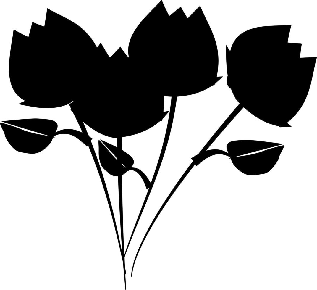 vektor silhuett av blommor på vit bakgrund