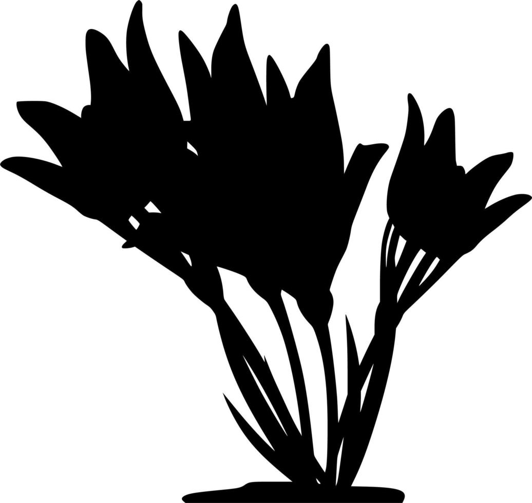 Vektor Silhouette von Blumen auf Weiß Hintergrund