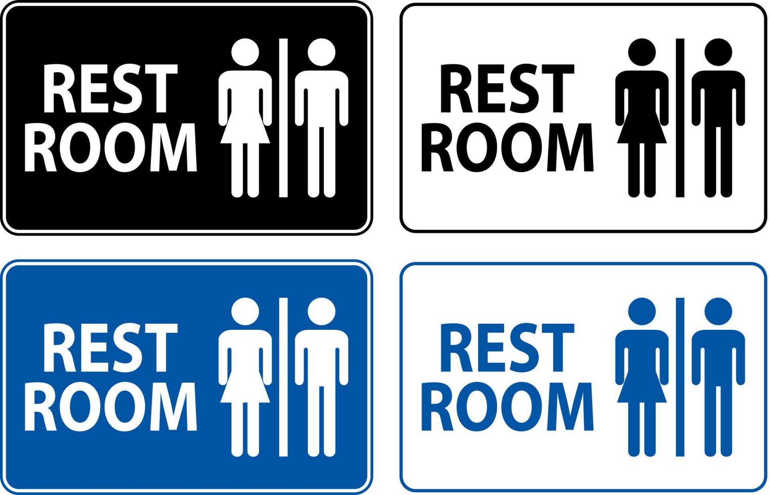 Symbol Badezimmer Zeichen Toilette mit Mann und Frau Zeichen vektor
