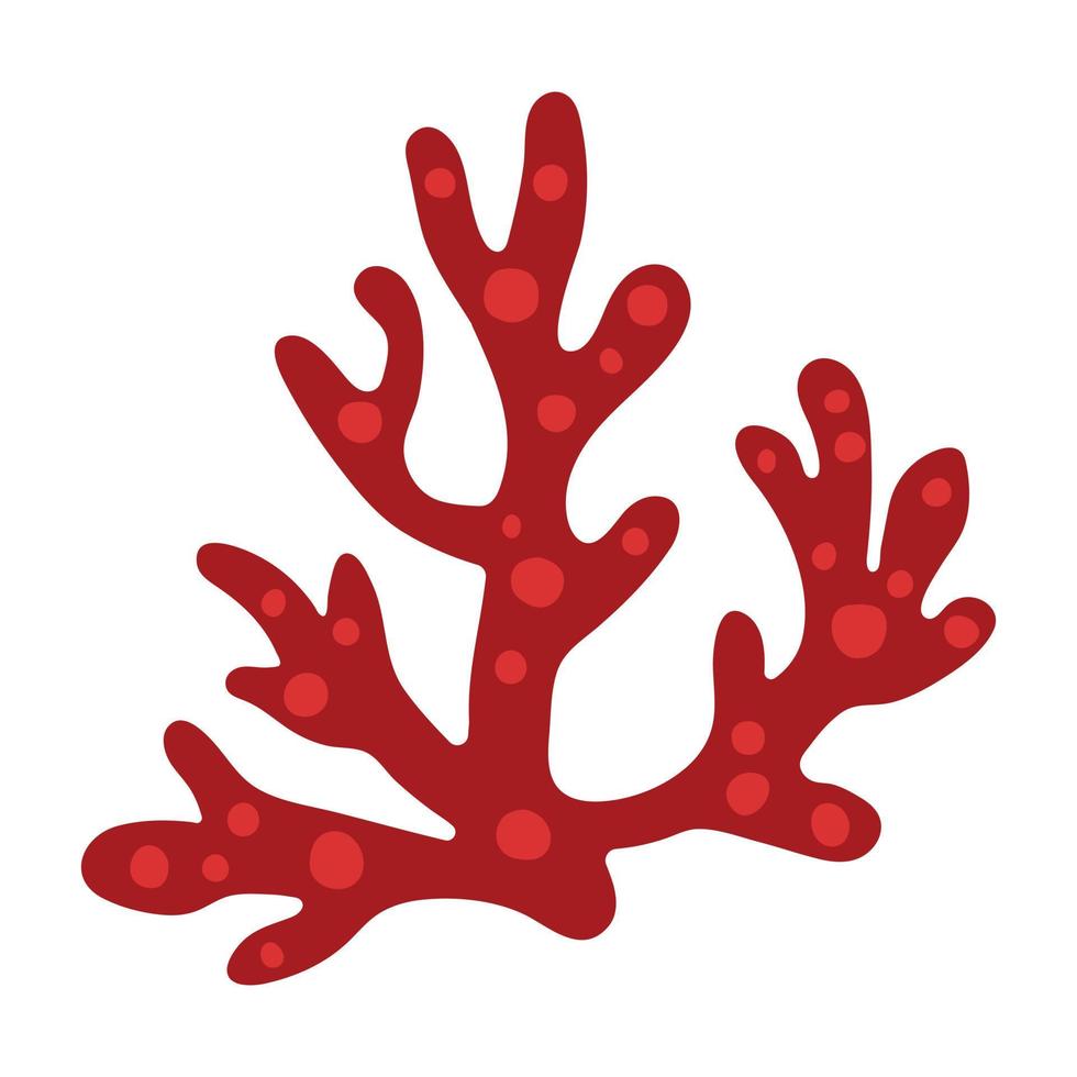 süß Hand gezeichnet rot Koralle. Weiß Hintergrund, isolieren. vektor