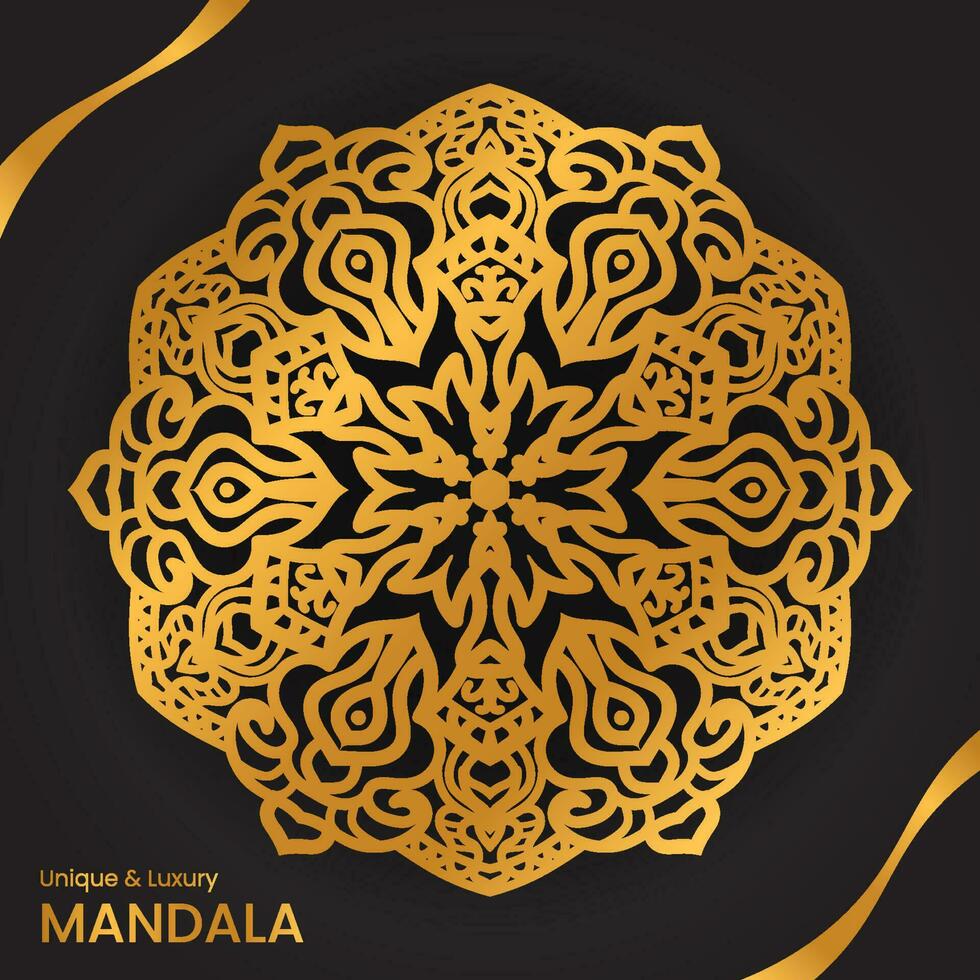 mandala mönster design med hand dragen form vektor