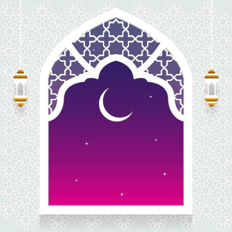 islamisch Fenster Vektor Illustration zum Ramadan karem, eid Mubarak, al fitr, al Adha, Muharram, usw