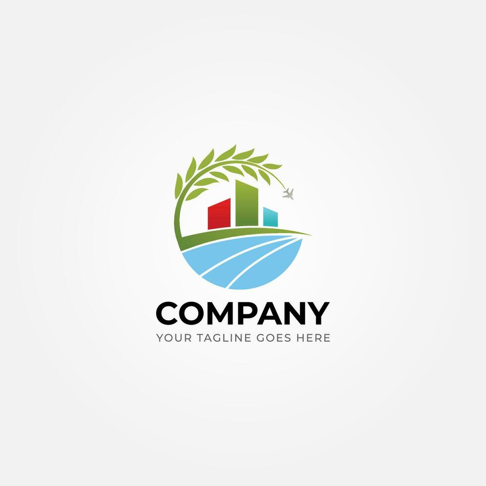 vektor logotyp design för modern lantbruk, plantage, naturlig Produkter, jordbrukare, frukt skörd