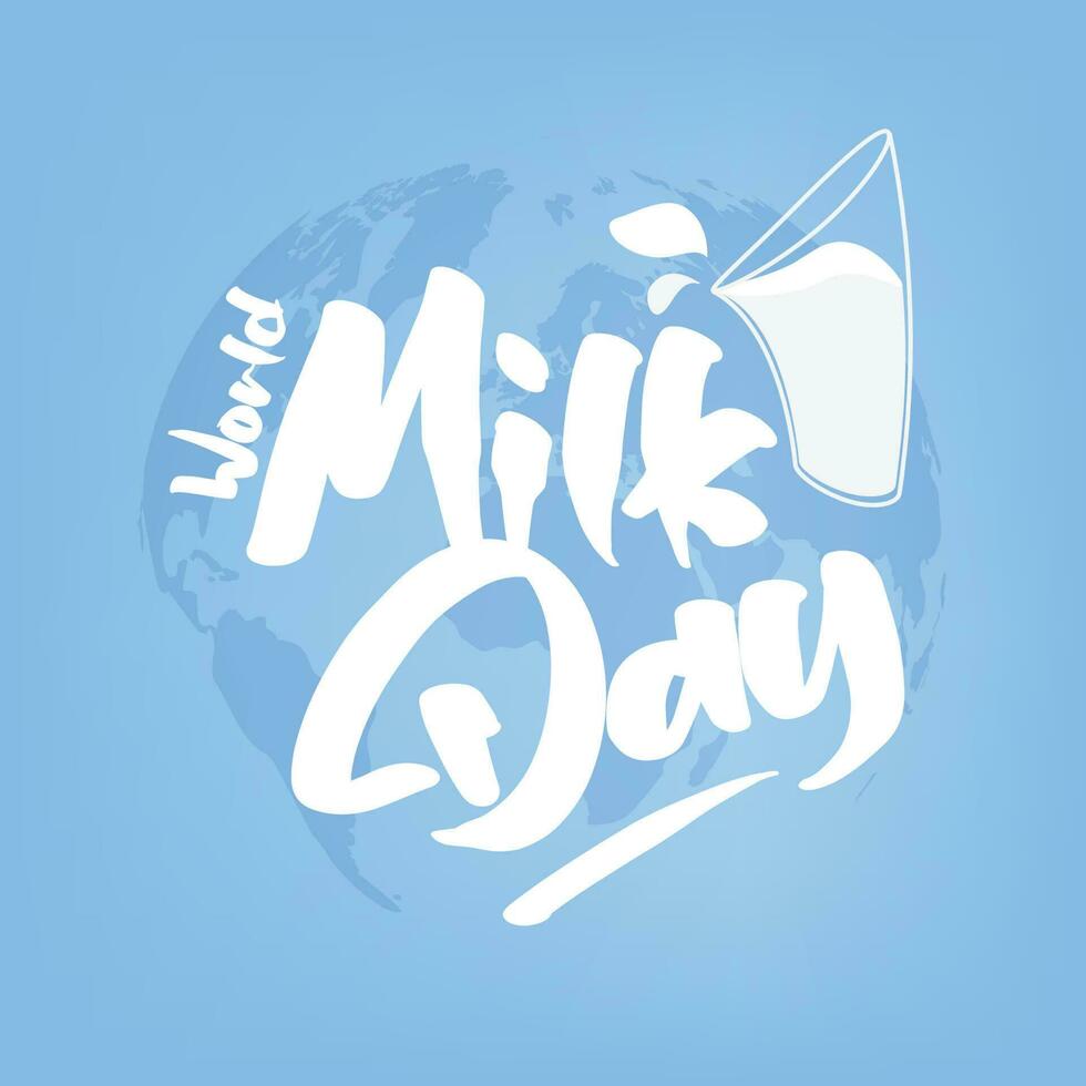 Welt Milch Tag Einheit, Juni 1. Milch im Glas vektor