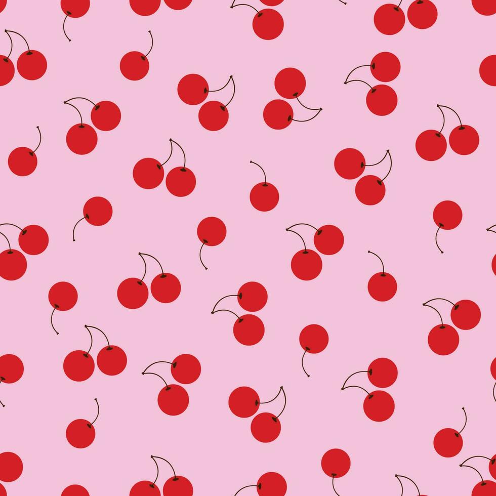 sömlös mönster bakgrund med körsbär frukt. illustration uppsättning. frukt mönster, bakgrund, tyg, och textil. vektor teckning.