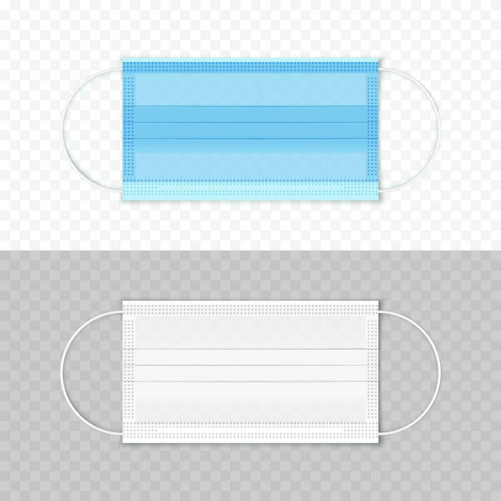 vit och blå andas respiratorisk mask. medicinsk ansikte mask. hälsa vård problem. virus och sjukdom skydd. vektor illustration