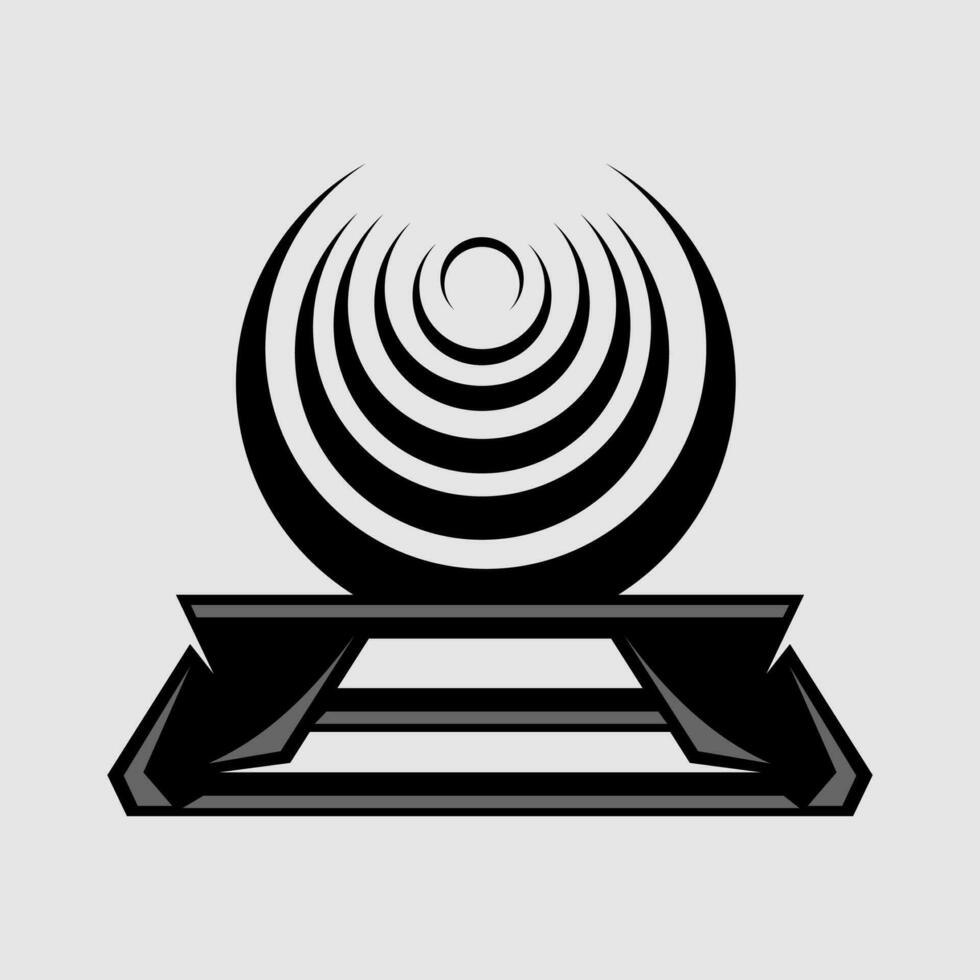 Halbmond Mond Vektor Logo mit Monokrom Konzept
