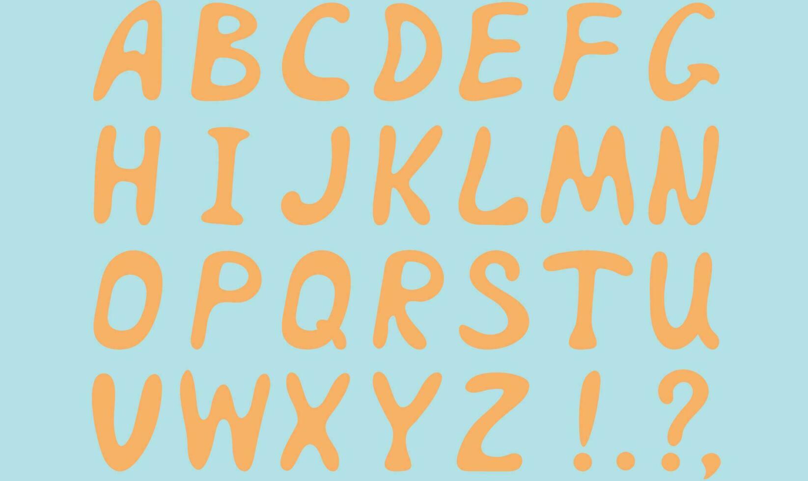 komisch Alphabet mit gezeichnet Briefe vektor