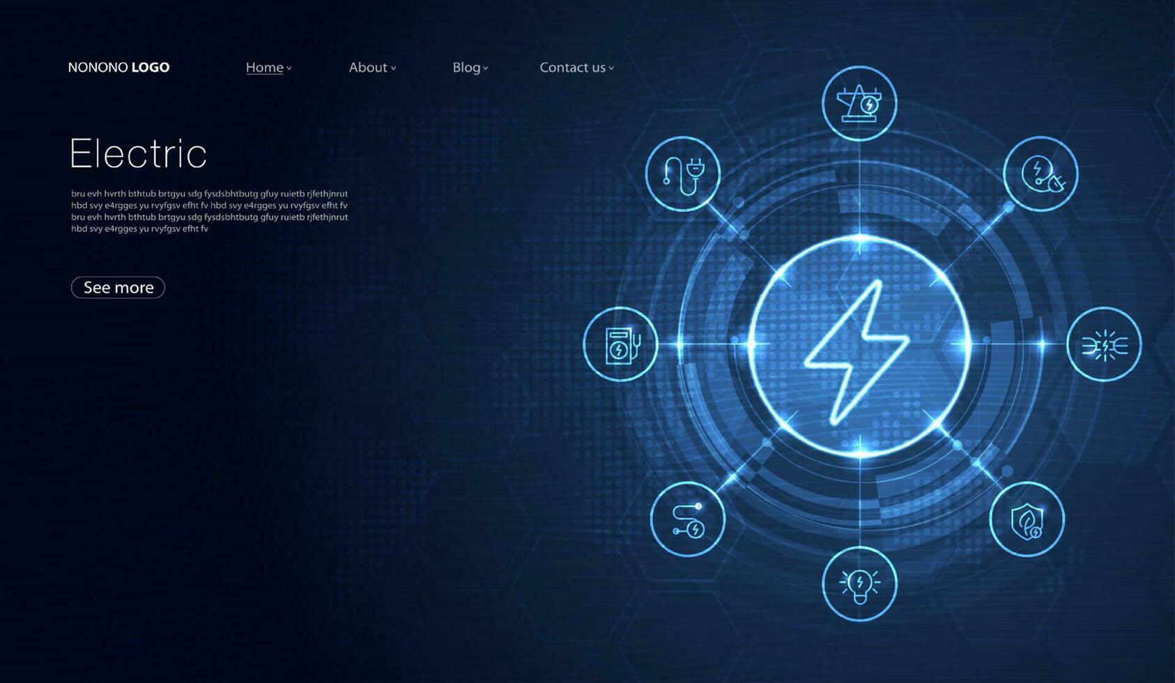 elektrisch Leistung Symbol, Blitz Bolzen Zeichen mit Symbole glühend, Grün verlängerbar Energie Konzept, futuristisch Technologie mit Türkis Neon- zum Webseite, Handy, Mobiltelefon App. Vektor Design.