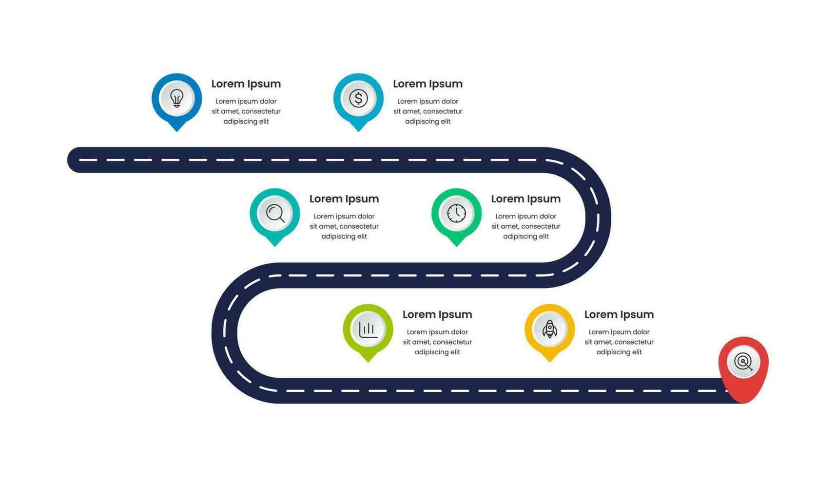 färdplan infographic design mall vektor