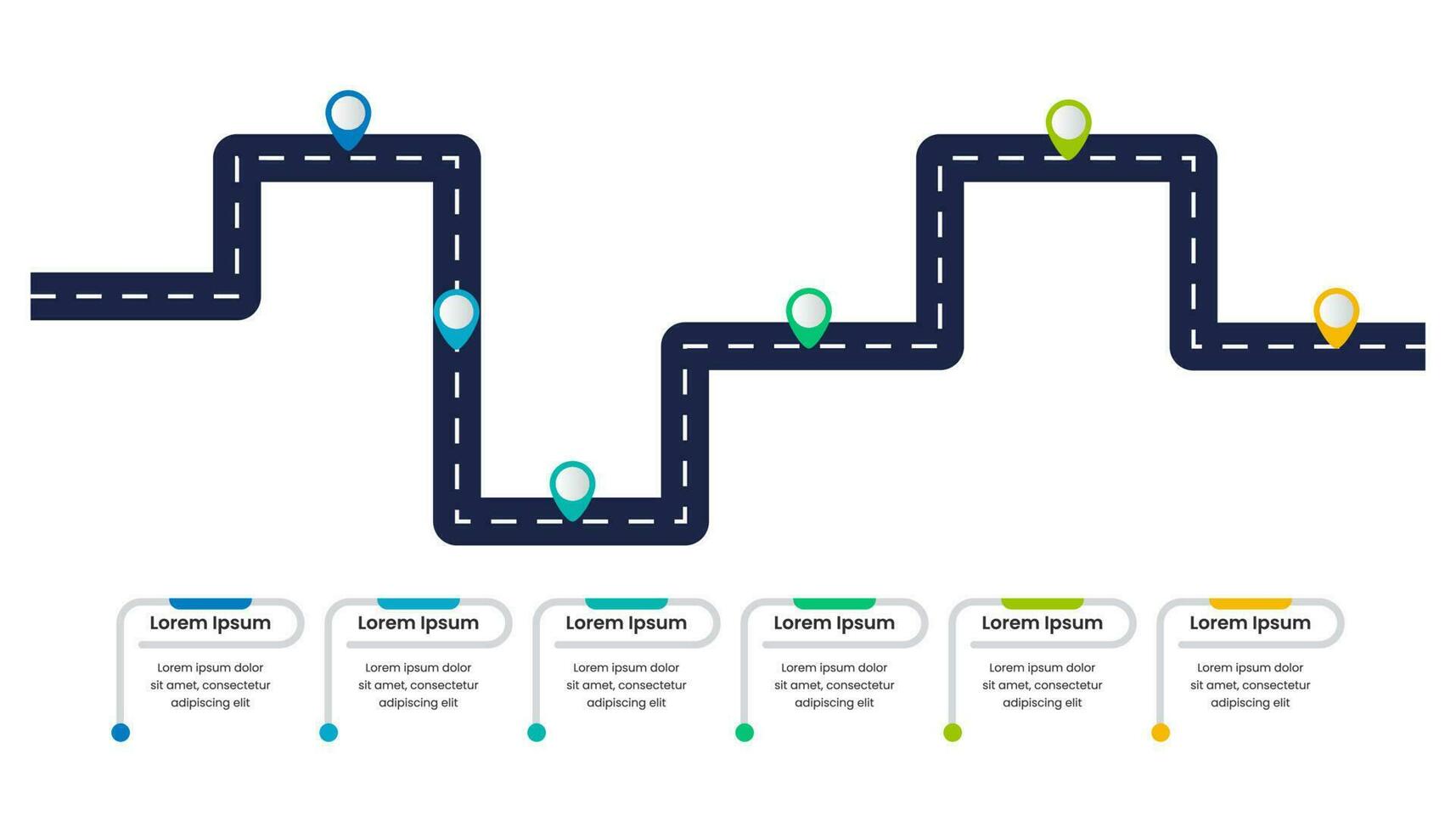 Roadmap Geschäft Infografik Vorlage vektor