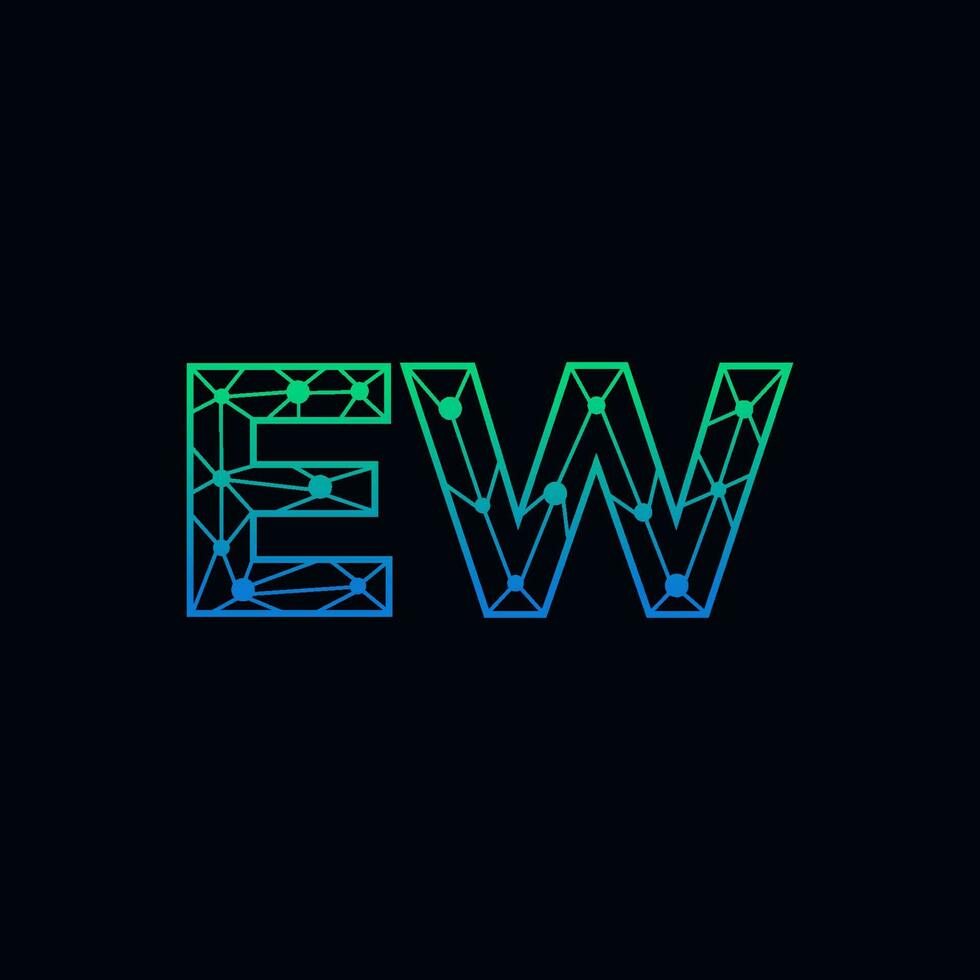 abstrakt brev ew logotyp design med linje punkt förbindelse för teknologi och digital företag företag. vektor
