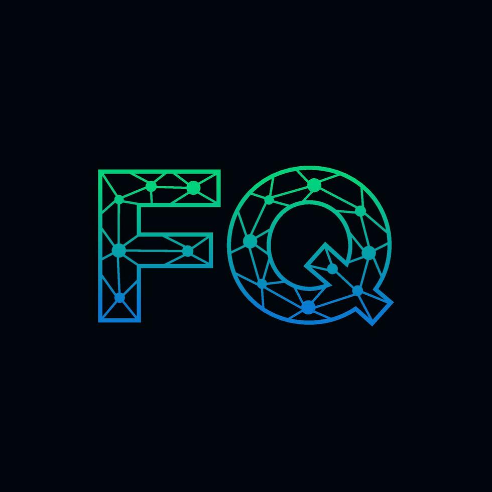 abstrakt brev fq logotyp design med linje punkt förbindelse för teknologi och digital företag företag. vektor