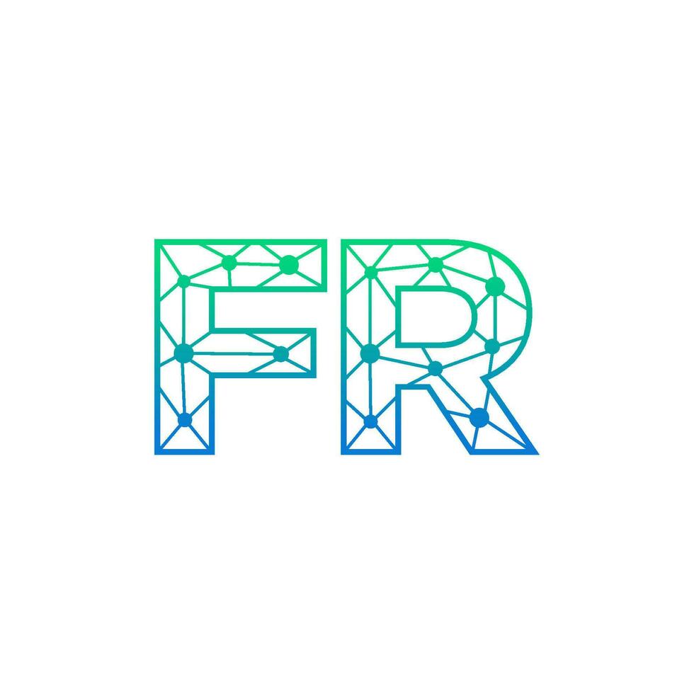 abstrakt Brief fr Logo Design mit Linie Punkt Verbindung zum Technologie und Digital Geschäft Unternehmen. vektor